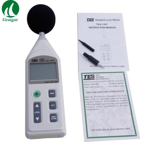 New High Accuracy TES-1357 Digital Sound Level Meter Noise Meter Level Range 30dB to 130d