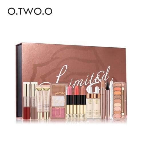OSW Make Up Sets Cosmetics Kit Eyeshadow Lipstick Eyebrow Pencil Lip Gloss Makeup Brush Powder Puff with Makeup Bag