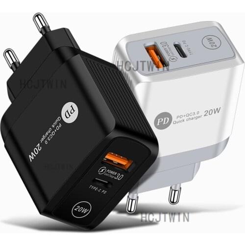 PD20W QC3.0 Fast Charging EU/US/UK Plug Mobile Phone Charger for iPhone Samsung Xiaomi QC 3.0 USB Charger for Phone Tablet
