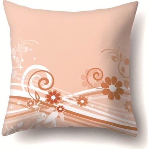 Simple Note Geometry Polyester Pillowcase Vintage Flower Sofa Home Decoration Living Room Cushion Cover 45x45cm