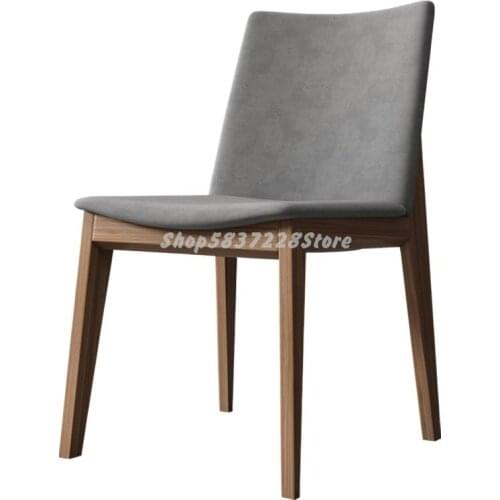 Solid Wood Dining Chair Family Nordic Luxury Modern Simple Back Dining Room Leather Net Red Thousand Bird Lattice Makeup Chair