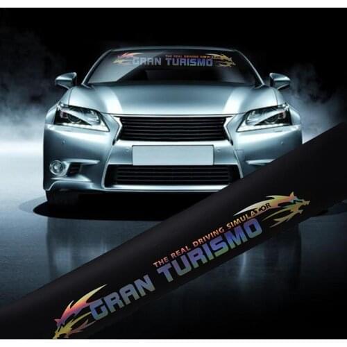 New Laser Reflective Letters 8" X 52" PVC Windshield Banner Strip Racing Stripe Sticker Front Rear Window Car Sun Visor Decorati