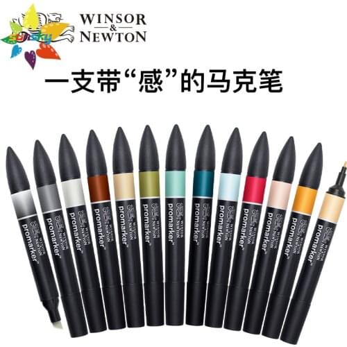 Winsor & Newton Promarker Brush, Set of 6/12/24/48, Essential Collection,DUAL TIPS,UNBEATABLE COLOR