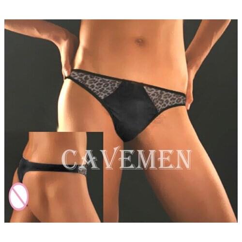 Cavemen official Leopard Color matching pants*1163*sexy men lingerie T-Back Thong G-String T pants Brief Underwear free shipping