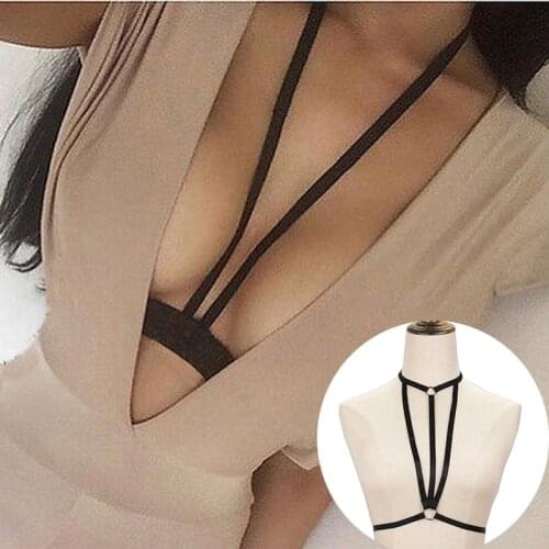 Women Sexy Bra Harajuku Elastic Harness Cage Bra Sexy Underwear Polyester Gothic Bondage Harness Lingerie Belt
