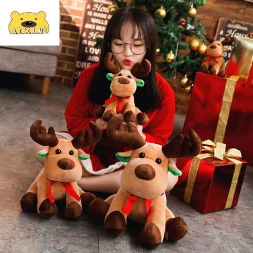 1Pcs Cute Elk Doll Christmas Plush Toy Festival Decoration Ragdoll Christmas Gift Party Christmas Gift for Kid Girl Baby Toys
