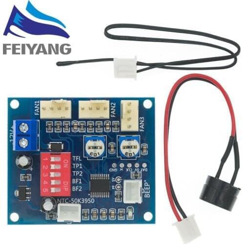 10PCS DC 12V 5A PWM PC CPU Fan Temperature Control Speed Controller Board Speed Controller Temperature Probe Buzzle