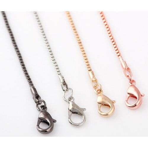 10pcs/lot New Design Lobster Clasp Box Chain For Magnetic memory Floating Lockets Or Pendant Chains Wholesale MM002