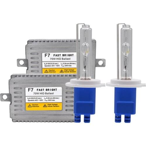 12V 70W DLT F7 Fast Bright HID Ballast Kit Car Headlight Bulb 3000K 4300K 6000K Xenon H7 H1 H11 9005 9006 D2H 70W HID Xenon Kit