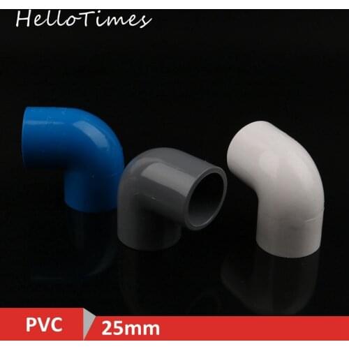 2pcs PVC 25mm Water Pipe 90 Degree Elbow Connector Garden Irrigation Fish Tank Joint Adapter Aquarium parts Plastic Connector