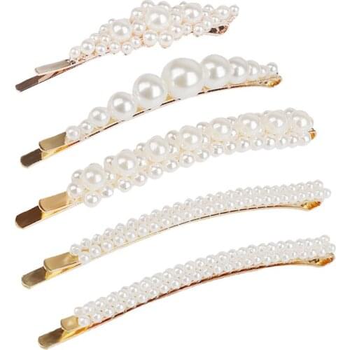 2020 Fashion Metal Pearl Hairpin Ladies Snap Hairpin Handmade Pearl Fancy Hairpin Ladies Hairpin Stick Modeling Accessories