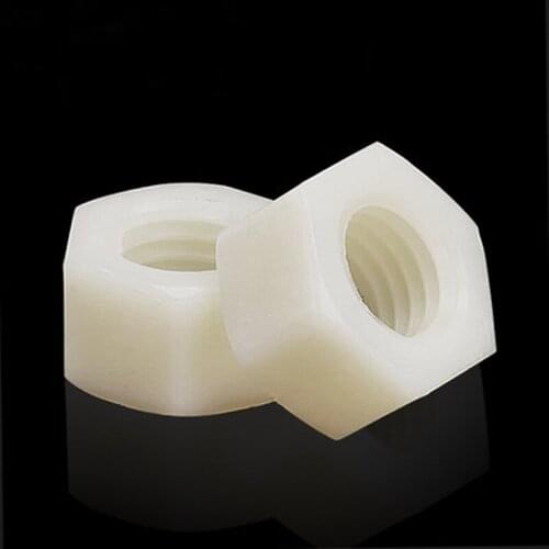30pcs M4 M5 M6 Hex nuts Plastic nut nylon