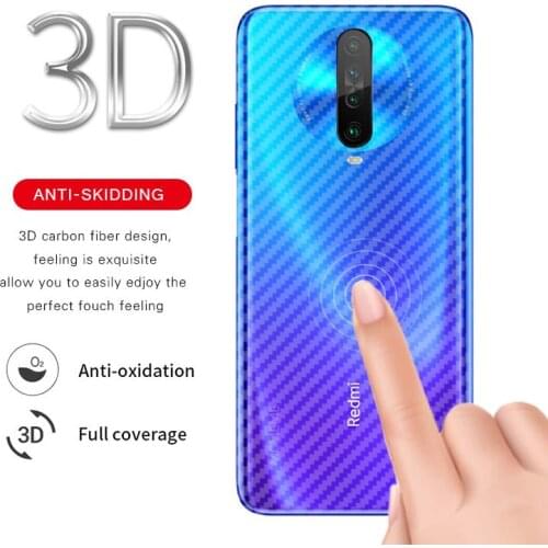 5pcs/lot Durable Anti-fingerprint Transparent 3D Carbon Fiber Back Film Screen Protector Sticker For Xiaomi Redmi K30