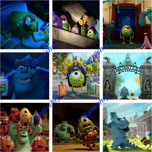 Disney 5D DIY Daimond Embroidery Full Square/Round Diamond Painting One-Eyed Monster Cross Stitch Kits Mosaic Kids Room Decor