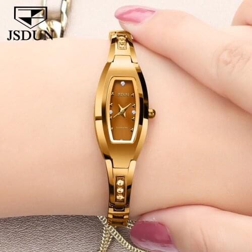 JSDUN Luxury Ladies Quartz Watch Women Waterproof Gold Steel Strap Women Wristwatch Top Brand Bracelet Clocks Relogio Feminino