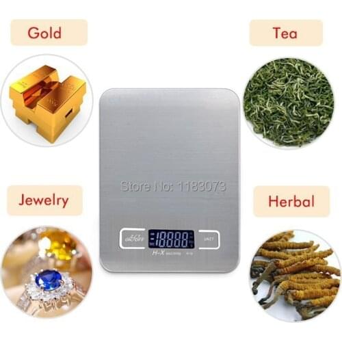 5kg 1g LCD Digital Kitchen Scales 5kg Stainless Steel Electronic Scale Household Diet Food Weighing Balance Cooking Tools