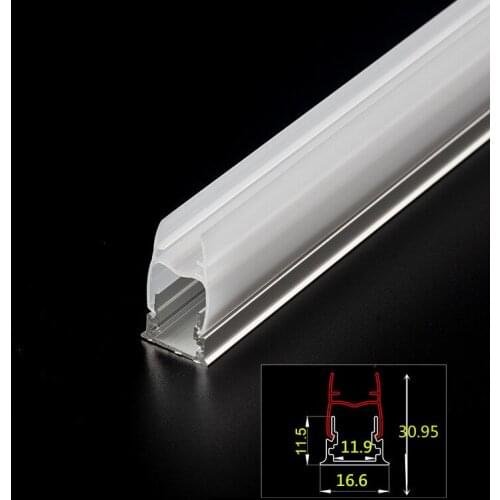 DHL 10-100PCS 1m LED aluminum profile Clamp glass Led Line light 3528 5050 5630 for led strip,milky cover Led aluminum channel