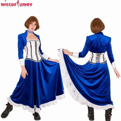 Elizabeth Cosplay Costume Blue Long Dress