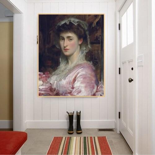 Citon Canvas Art Oil Painting Frederic Leighton《May Sartoris, Mrs Henry Evans Gordon》Artwork Picture Wall Decor Home Decoration