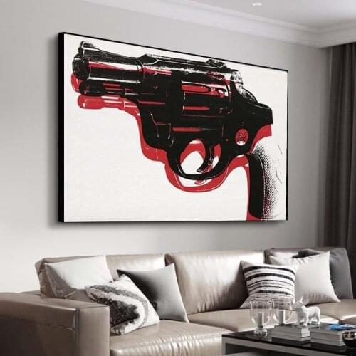 Canvas painting graffiti gun posters and prints abstract wall art pictures suitable for living room home decoration (no frame)
