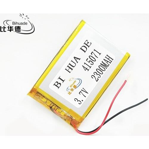 3.7V 2300mAh 415071 Lithium Polymer LiPo Rechargeable Battery ion cells For Mp3 Mp4 Mp5 DIY PAD DVD E-book bluetooth headset