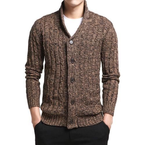 2020 Autumn Fashion Korean Tops New Males V-Neck Loose Gray Sweater Men Slim Coat Knitting Sweatercoat Cardigan Warm Outwear