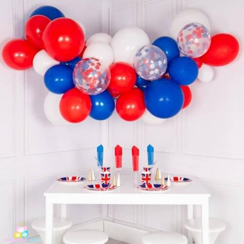 52pcs/lot 10"12" Red Blue White Balloon Arch Kit latex Balloon Garland Boy Birthday Party Decor Baby Shower Supplies