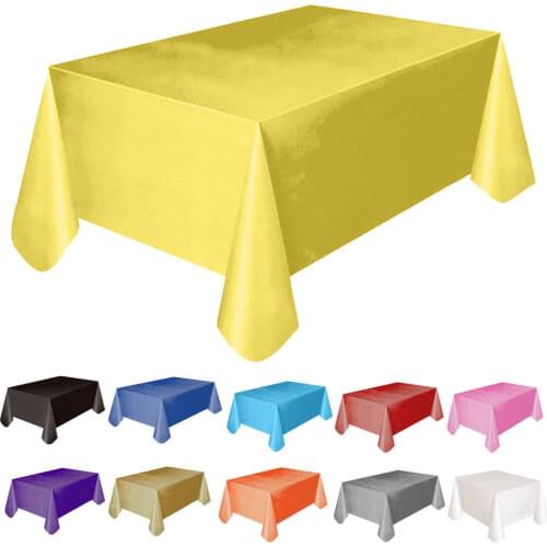 Disposable Plastic Tablecloth Birthday Party Wedding Christmas Table Cover Wipe Covers Rectangle Desk Cloth Decor Solid Color