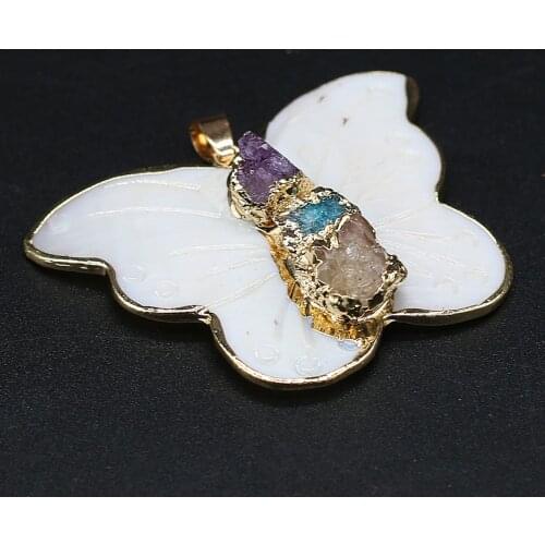 Natural Shell Pendant Natural Stone Butterfly Exquisite Pendant Jewelry For DIY Earrings, Necklaces, Bracelets And Accessories