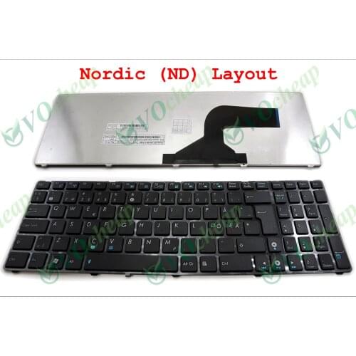Scandinavian Nordic ND Laptop Keyboard tastatur tangentbord for ASUS G60 K52 G51 G53 N61 U50 X61 G60J G60V G60JX G60VX G73 Black