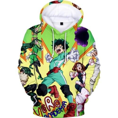 2021 Anime Hoodies My Hero Academia 3D Printed Hooded Sweatshirt Men/Women Harajuku Streetwear Pullover Childrens Hoodies
