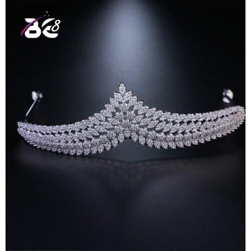 Be 8 2018 New Fashion Luxury Crystal Bridal Crowns and Tiaras CZ Diadem for Women Bride Wedding Hair Accessories H075