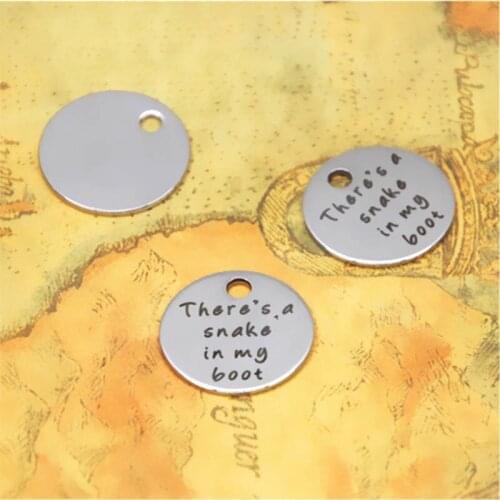 10pcs/lot Theres a snake in my boot charm silver tone message charm pendant 20mm