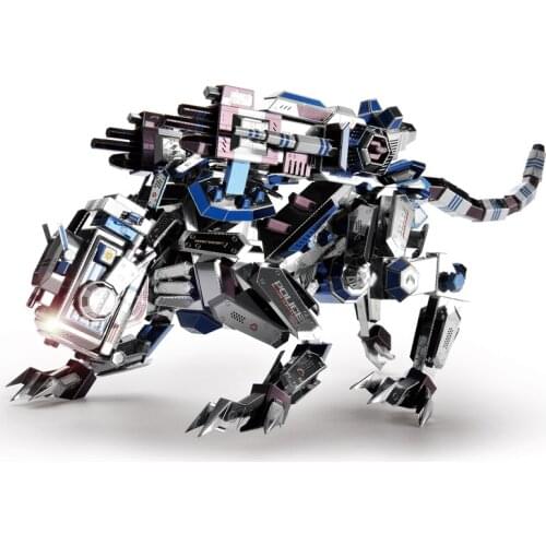 2018 Microworld Mechanical Police Dog model DIY laser cutting Jigsaw puzzle fighter model 3D metal Puzzle Toys for adult gifts