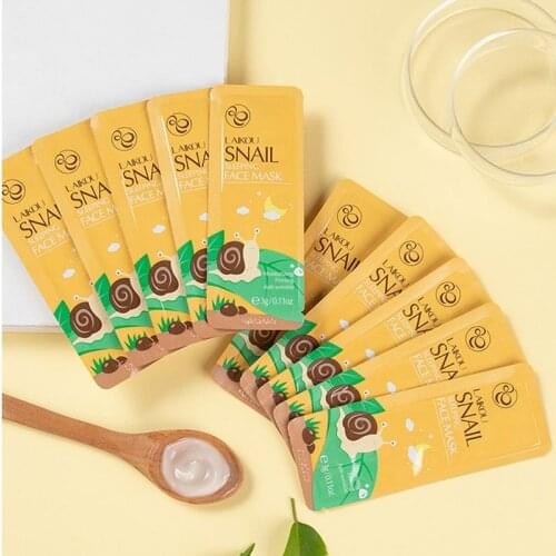 LAIKOU 5PCS Snail Sleeping Face Mask Repairing Mask Oil Control Moisturizing Shrink Pores Lifting Firming Masks Face Skin Care
