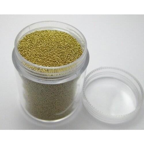 50Gram Light Gold Glass Micro Beads Microbeads No-hole Embellishment + Storage Box