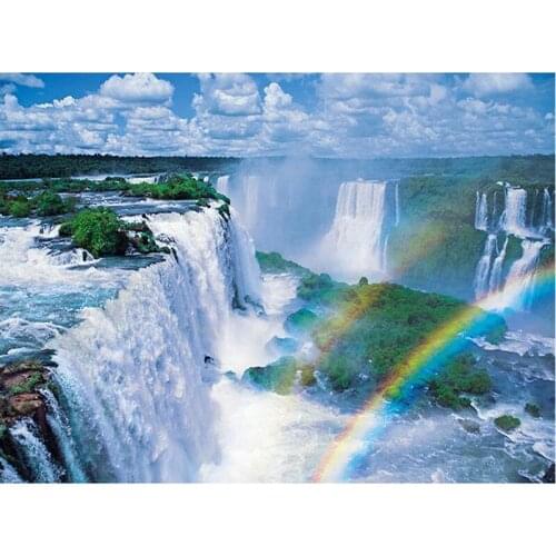 5D DIY Full Round/Square Diamond Painting Waterfall Scenery 3D Embroidery Cross Stitch Rhinestone Mosaic Home Decor Gift Y140