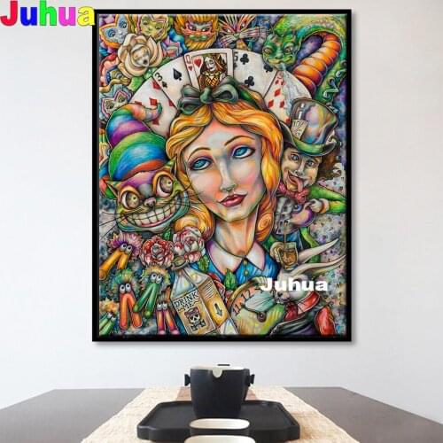 5D DIY Diamond embroidery Cat Wonderland Art Mosaic Kit Picture Cartoon Men Alicel Diamond Painting Full Square Round Drill