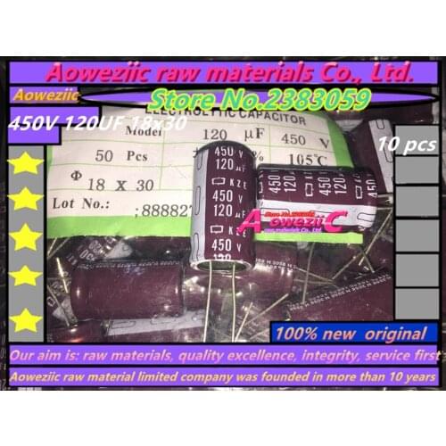 Aoweziic 10 PCS 450V 120UF 18x30 high frequency low resistance electrolytic capacitor 120UF 450V 18*30