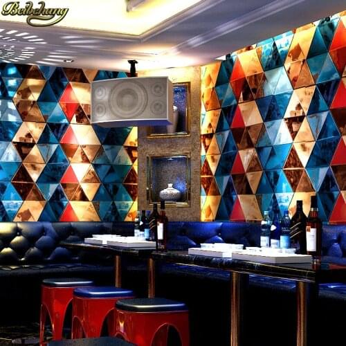 Beibehang KTV wall paper 3d stereo personality fashion flash bar hotel fancy dance hall box theme room wallpaper papel de parede