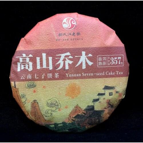 2018 Ripe Puer Chinese TeaFengjiang High Mountain Arbor Handmade Shu Puer Chinese Tea 357g