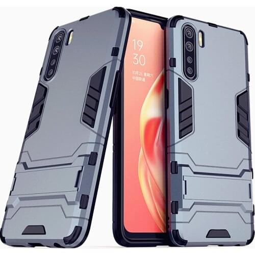 For OPPO A91 Case Cove For OPPO A91 Rubber Shockproof Robot TPU Protective Hard Stand Armor Shell Back Phone Case For OPPO A91