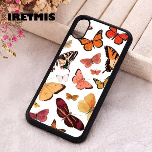 Iretmis 5 5S SE 2020 Phone Cover Cases for iPhone 6 6S 7 8 Plus X Xs Max XR 11 12 MINI Pro Rubber Silicone Summer Butterflies