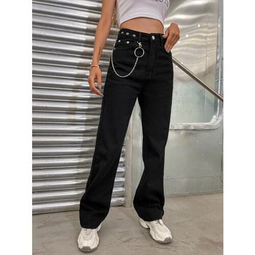 Женские прямые джинсы ERSHLU China At AliExpress