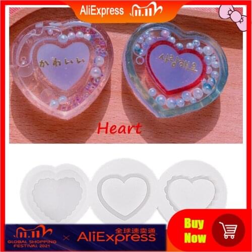 T84B Quicksand Heart Shape Resin Shaker Mold Crafts Ornaments for Decoration Gifts to your Classmates Family and Friends
