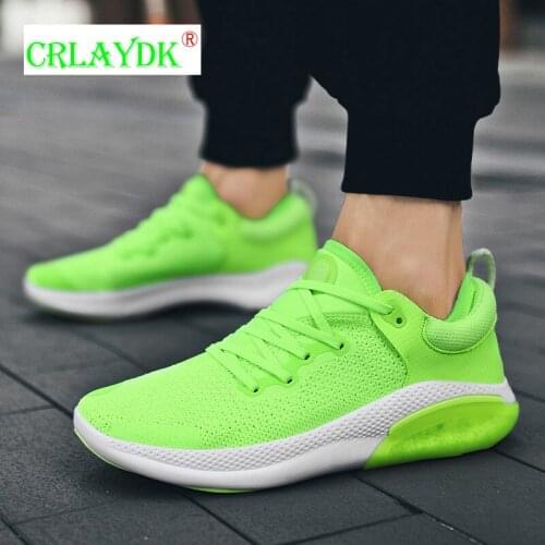 CRLAYDK Green Running Shoes for Men Breathable Sports Sneakers Casual Outdoor Walking Fashion Comfortable Zapatillas Deportivas