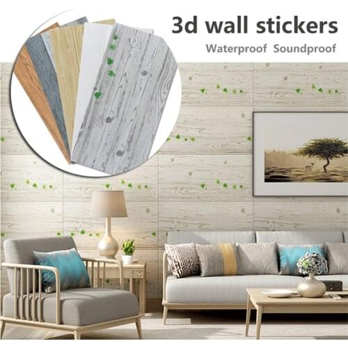 Hot Sell Self-Adhesive Panels 3D Wood Design Wallpaper 3D Wall Panel Sound Proof Wall Paper Stickers Home Decor