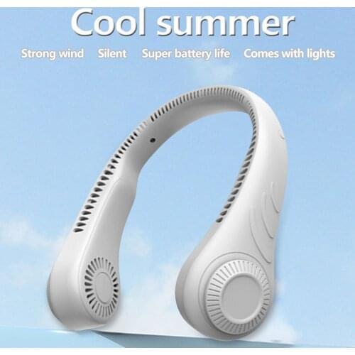 Mini Neck Fan Portable Bladeless USB Rechargeable Mute Sports Fans for Outdoor Ventilador Portatil Abanicos Cooling