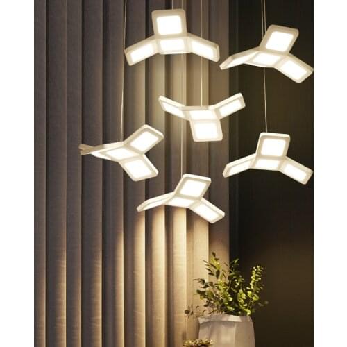 Postmodern minimalist living room lamps personalized art office lighting LED study lighting fixture Nordic restaurant Chandelier