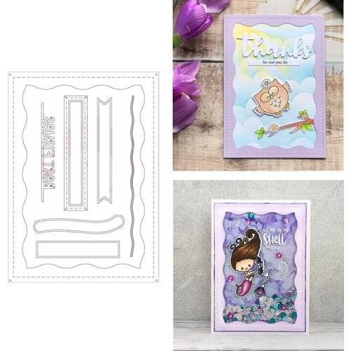 Best Fishes Postcard Square Irregular Banner Metal Cutting Dies Set DIY Scrapbooking Crafts Paper Cards Album Making 2020 New